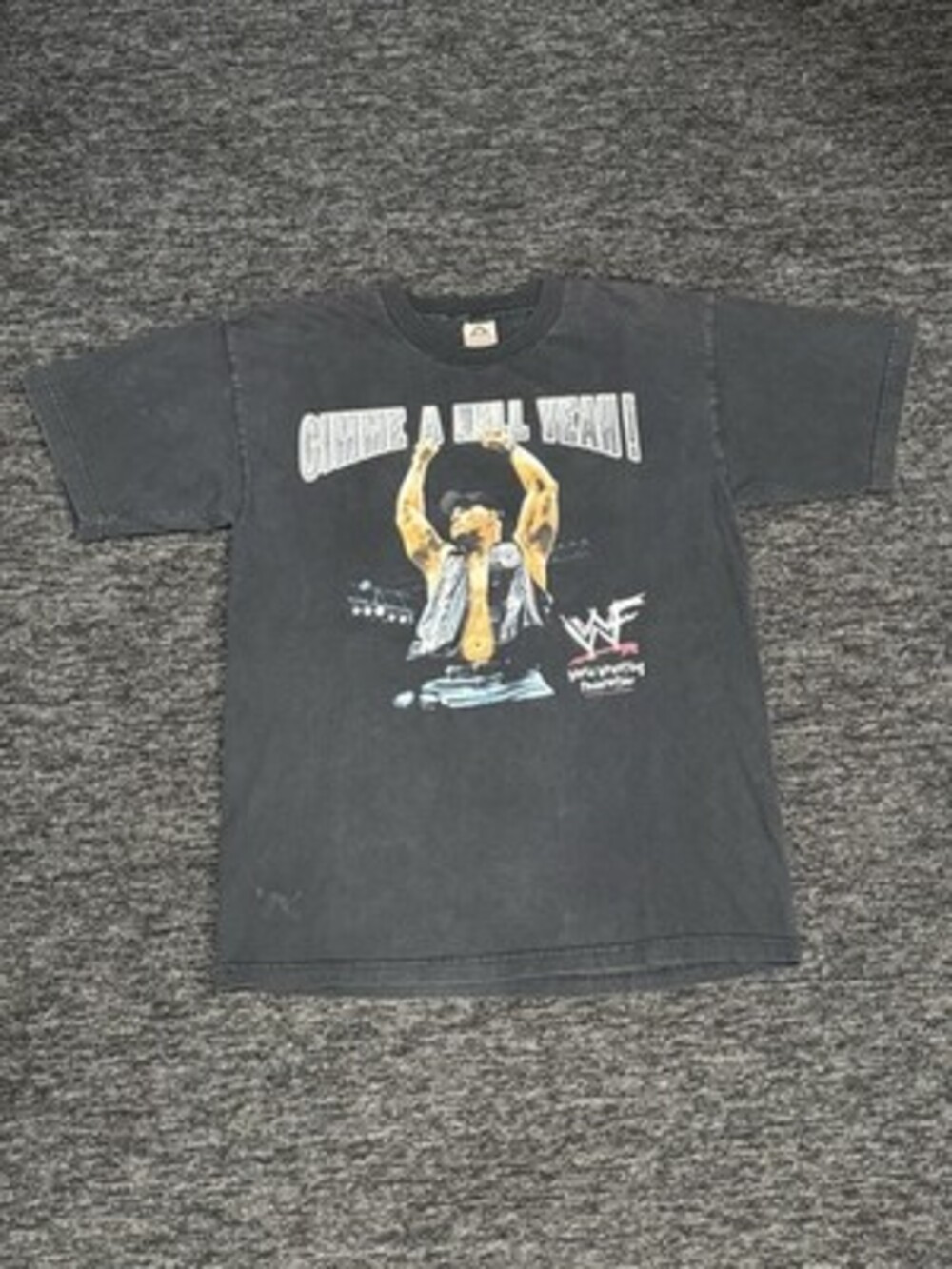 Vintage 1998 WWF Stone Cold Steve Austin Gimme A Hell Yeah T Shirt Faded Large